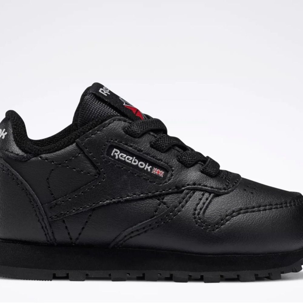 Reebok Kids Black Leather Sneakers